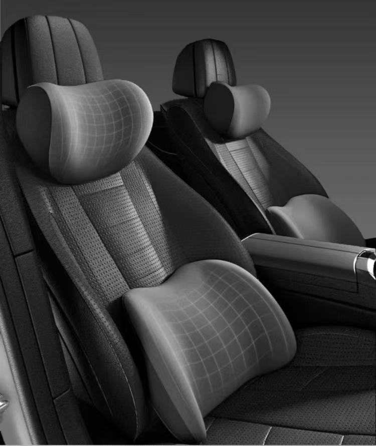 車用ネックピロー ヘッドレストクッション ランバーサポート セット 選べる3色